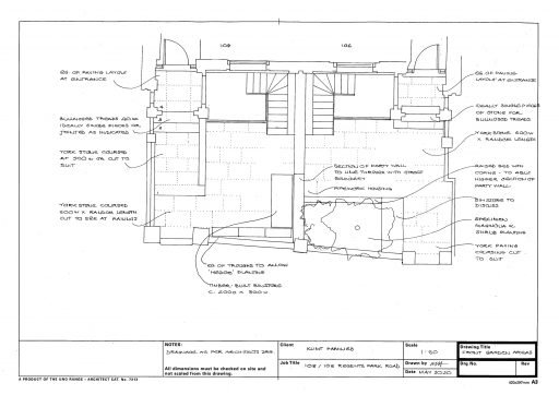 106-108 Regents Park Road Front garden areas