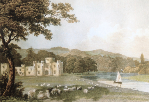 Lady Burrell’s watercolour of 1830 of Knepp Castle