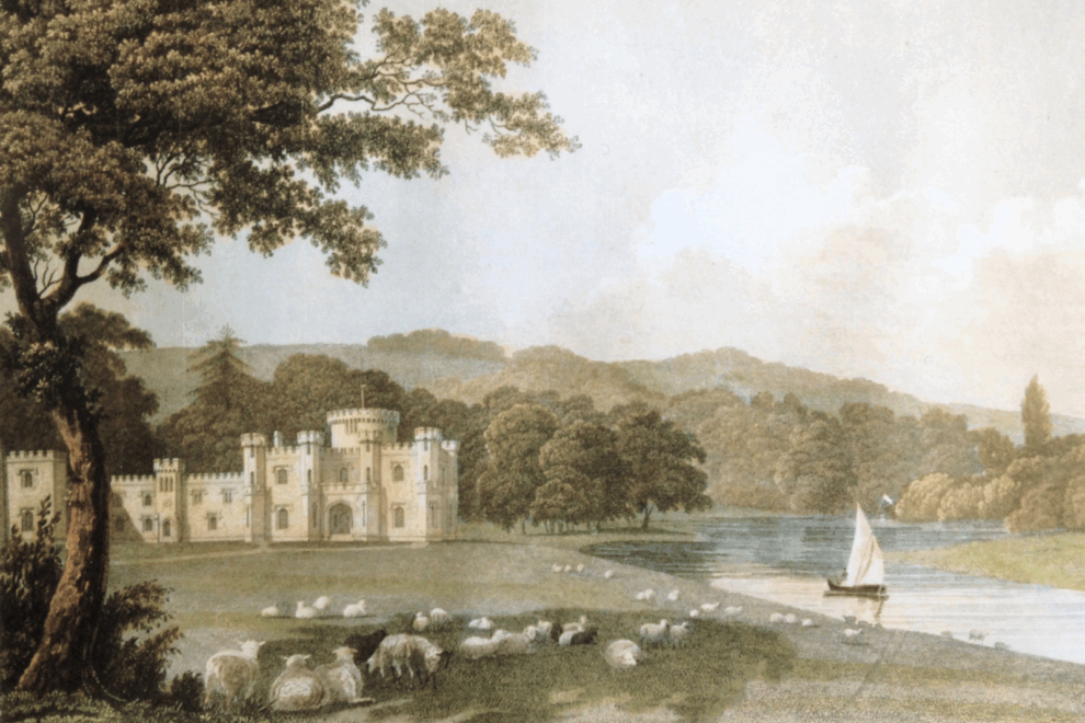 Lady Burrell’s watercolour of 1830 of Knepp Castle