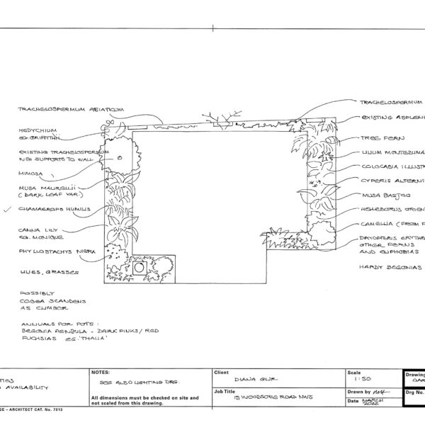 Landscape garden plan drawing